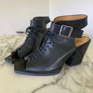 Fluevog Swordfish Cubist Lace up Heeled Sandals